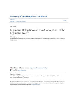 Legislative Delegation and Two Conceptions of the Legislative Power