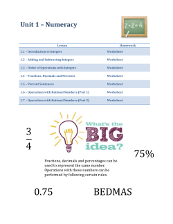 3 4 0.75 75% BEDMAS