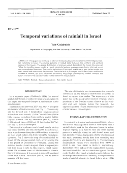Temporal variations of rainfall in Israel
