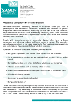 Obsessive-Compulsive Personality Disorder