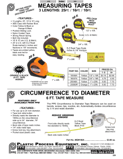 MEASURING TAPES - Plastic Process Equipment