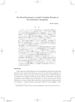 The Most Reactionary Loyalist? Jonathan Boucher in Revolutionary