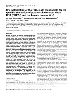 Characterization of the RNA motif responsible for - IMBB