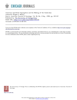 American Apartheid: Segregation and the Making of the Underclass