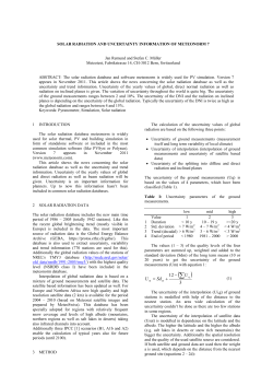 Solar Radiation and Uncertainty Information of Meteonorm 7