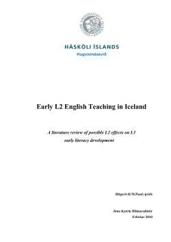 Early L2 English Teaching in Iceland