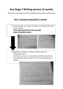 Key Stage 2 Writing process (3 weeks) Please note