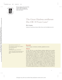 The Great Diadema antillarum Die-Off: 30 Years Later
