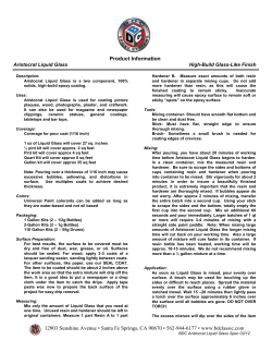 BDC Aristocrat Liquid Glass Product Data Sheet