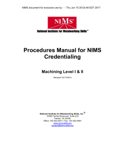 Procedures Manual for NIMS Credentialing