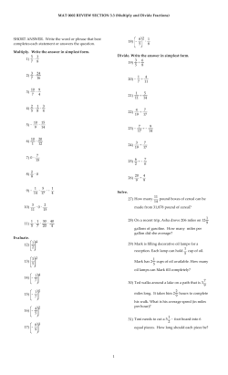 MAT 0002 REVIEW SECTION 3.3 (Multiply and Divide Fractions