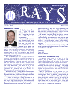 Spring 2012 - University Heights Lodge #738