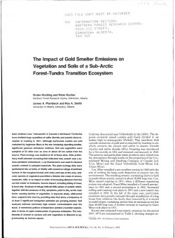 The Impact of Gold Smelter Emissions on Vegetation and Soils of a