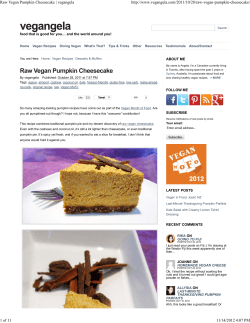 Raw Vegan Pumpkin Cheesecake | vegangela