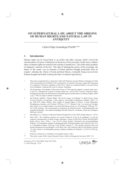 ON SUPERNATURAL LAW: ABOUT THE ORIGINS OF HUMAN
