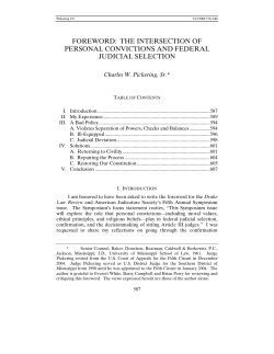 foreword: the intersection of personal convictions