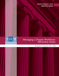 managing a Diverse workforce: affirmative action