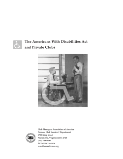 The Americans With Disabilities Act and Private Clubs