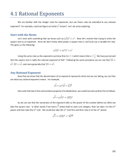 4.1 Rational Exponents