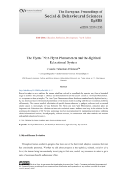 The Flynn / Non-Flynn Phenomenon and the digitized Educational