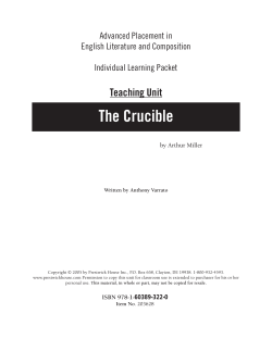 The Crucible - Advanced Placement Teaching Unit Sample PDF