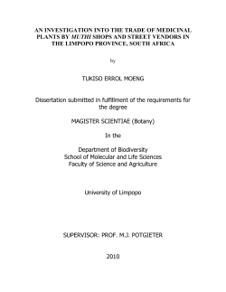 An ethnobotanical survey to assess the impact of trade and use on