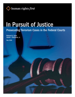 In Pursuit of Justice: Prosecuting Terrorism Cases in the Federal