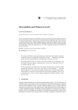 Mercantilism and Modern Growth