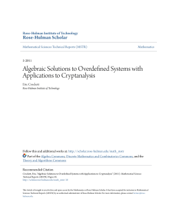 Algebraic Solutions to Overdefined Systems with Applications to