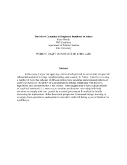 The Micro-Dynamics of Empirical Statehood in Africa Ryan