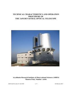 technical characteristics and operation procedure of the 3.6m