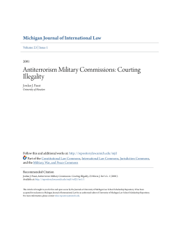 Antiterrorism Military Commissions: Courting Illegality