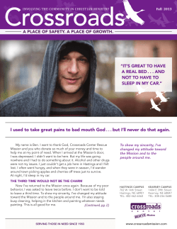 September 2013 - Crossroads Center Rescue Mission