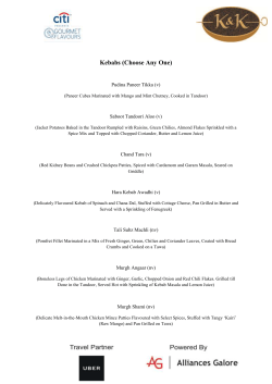 Menu - Gourmet Flavours