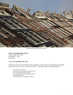 Paths to Understanding the City Urban Studies 200, Cities