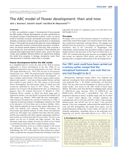 The ABC model of flower development: then and now