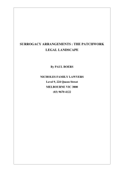 surrogacy arrangements : the patchwork legal landscape