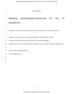 Adapting Genotyping-by-Sequencing for Rice F2 Populations