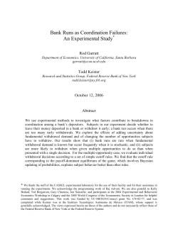 Bank Runs as Coordination Failures: An Experimental Study