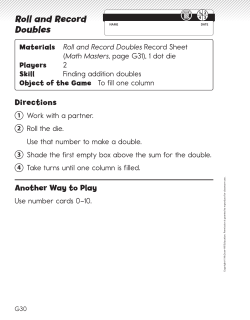Roll and Record Doubles