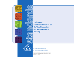 Professional Standards of Practice for the Visual Inspection of