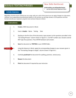 Activity 6: TEXTING PHRASES