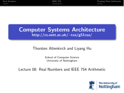 Real Numbers and IEEE 754 Arithmetic