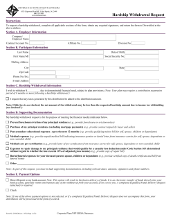 Hardship Withdrawal Request