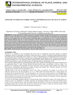exposure to sodium fluoride affects thyroid follicular cells in albino rats