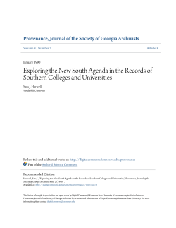 Exploring the New South Agenda in the Records of Southern