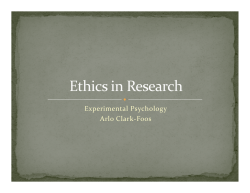 Experimental Psychology Arlo Clark-Foos