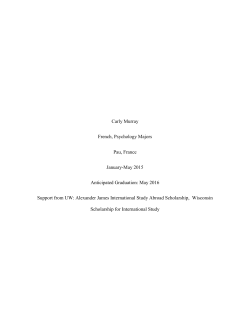 Carly Murray French, Psychology Majors Pau, France January