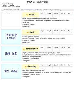POLY Vocabulary List adapt chief conservation daunting