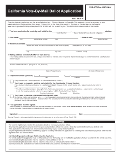 California Vote-By-Mail Ballot Application